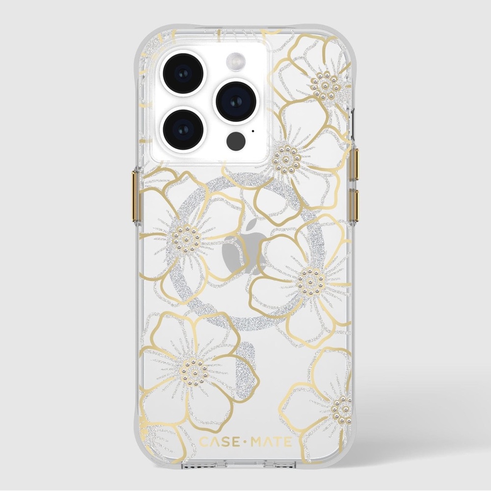 Case-Mate Gold and Silver Floral Phone Case